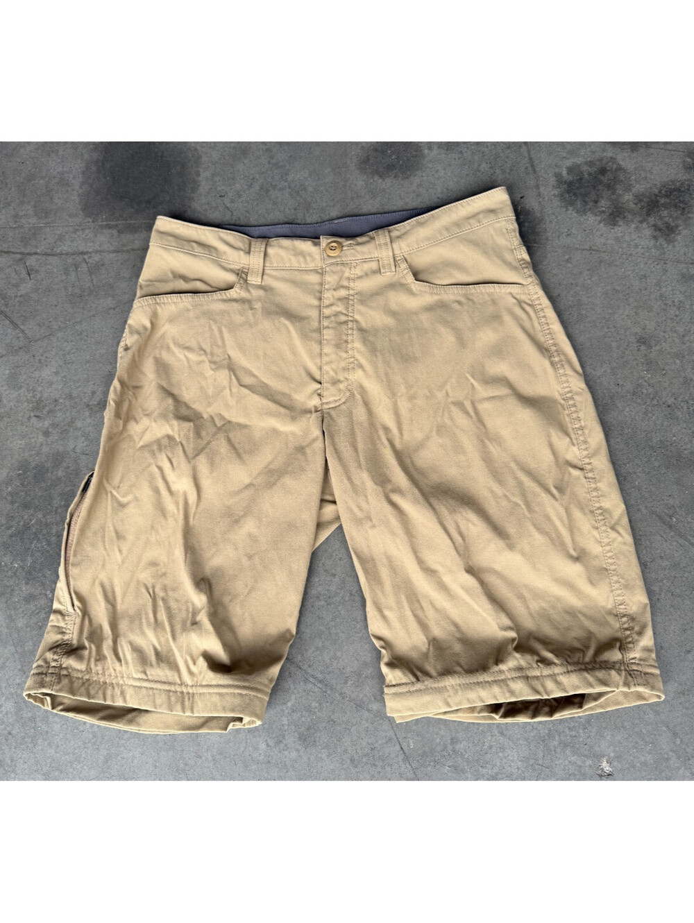 Mens Sz 32 Eddie Bauer Hiking Shorts Convertible Pants (TOP PART ONLY) Khaki
